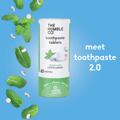 The Humble Co Chewable Toothpaste Tablets with Fluoride – Mint (180 ct)