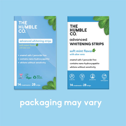 The Humble Co Advanced Teeth Whitening Strips – Sensitive, Peroxide-Free, 28 Strips (14 Treatments)