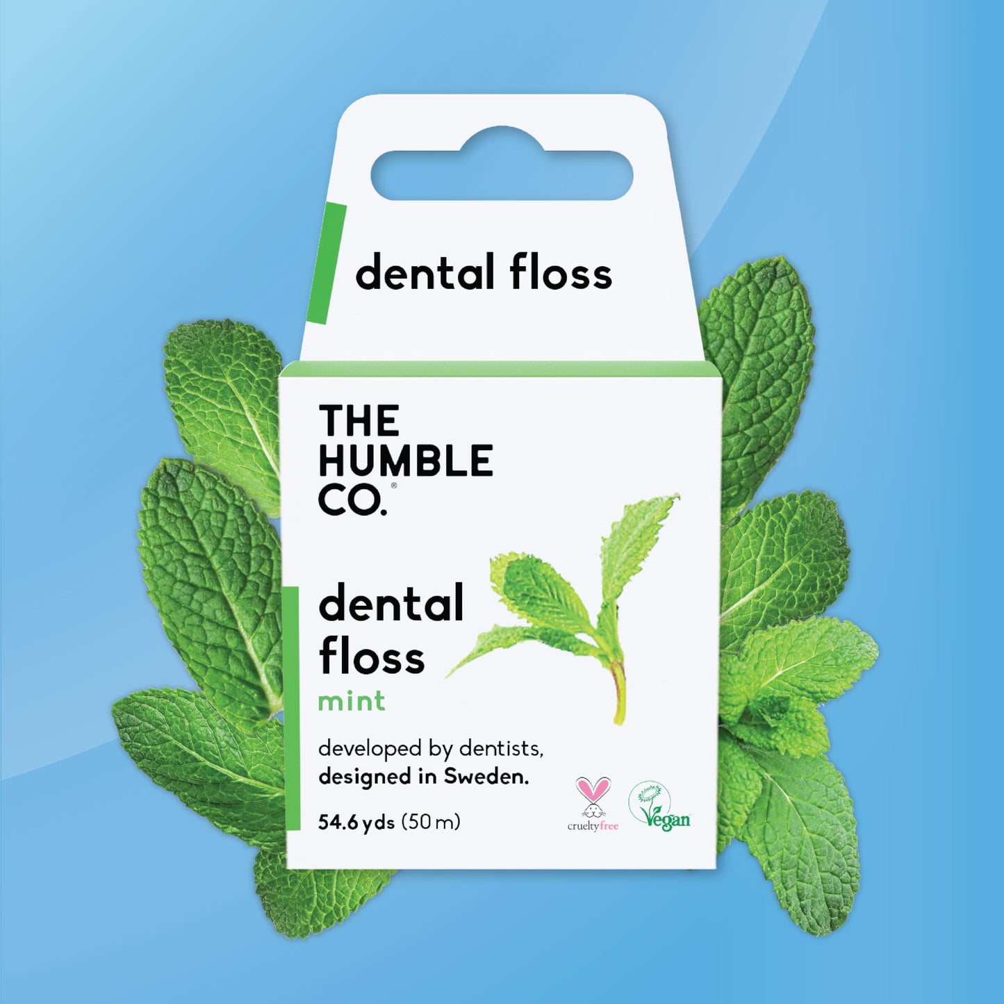 The Humble Co Mint Dental Floss - 4-Pack, Vegan & Plastic-Free (220 Yards)