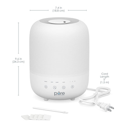 Pure Enrichment HUME Sense Top Fill Humidifier – 3L Tank, Auto Humidity Sensor, Night Light