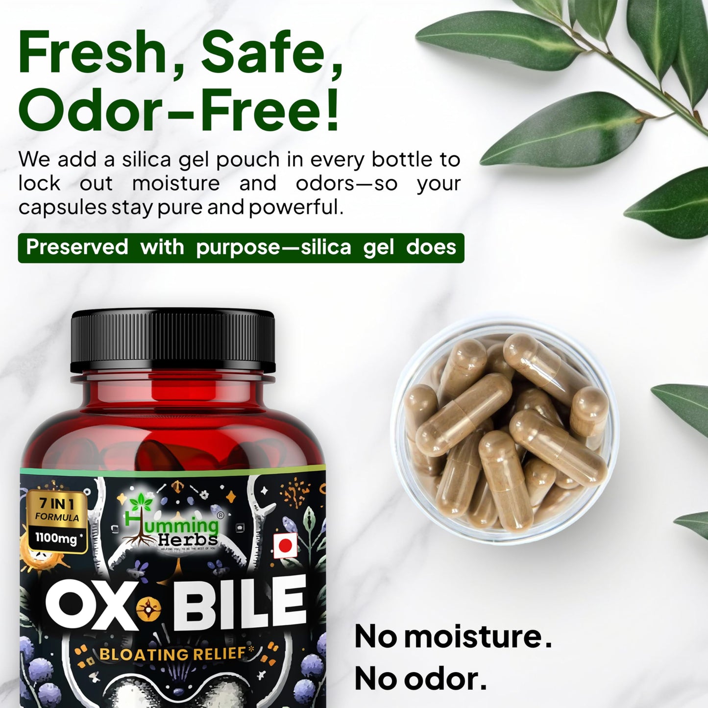 Humming Herbs Ox Bile with Digestive Enzymes & Probiotics – 90 Veg Caps