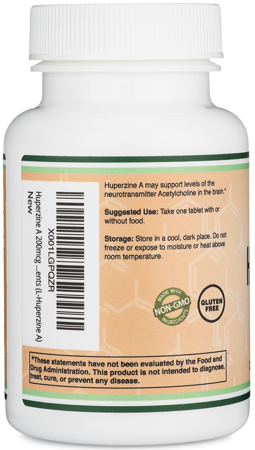 Huperzine A 200mcg (Third-Party Tested) – 120 Tablets | Supports Memory & Focus | Double Wood