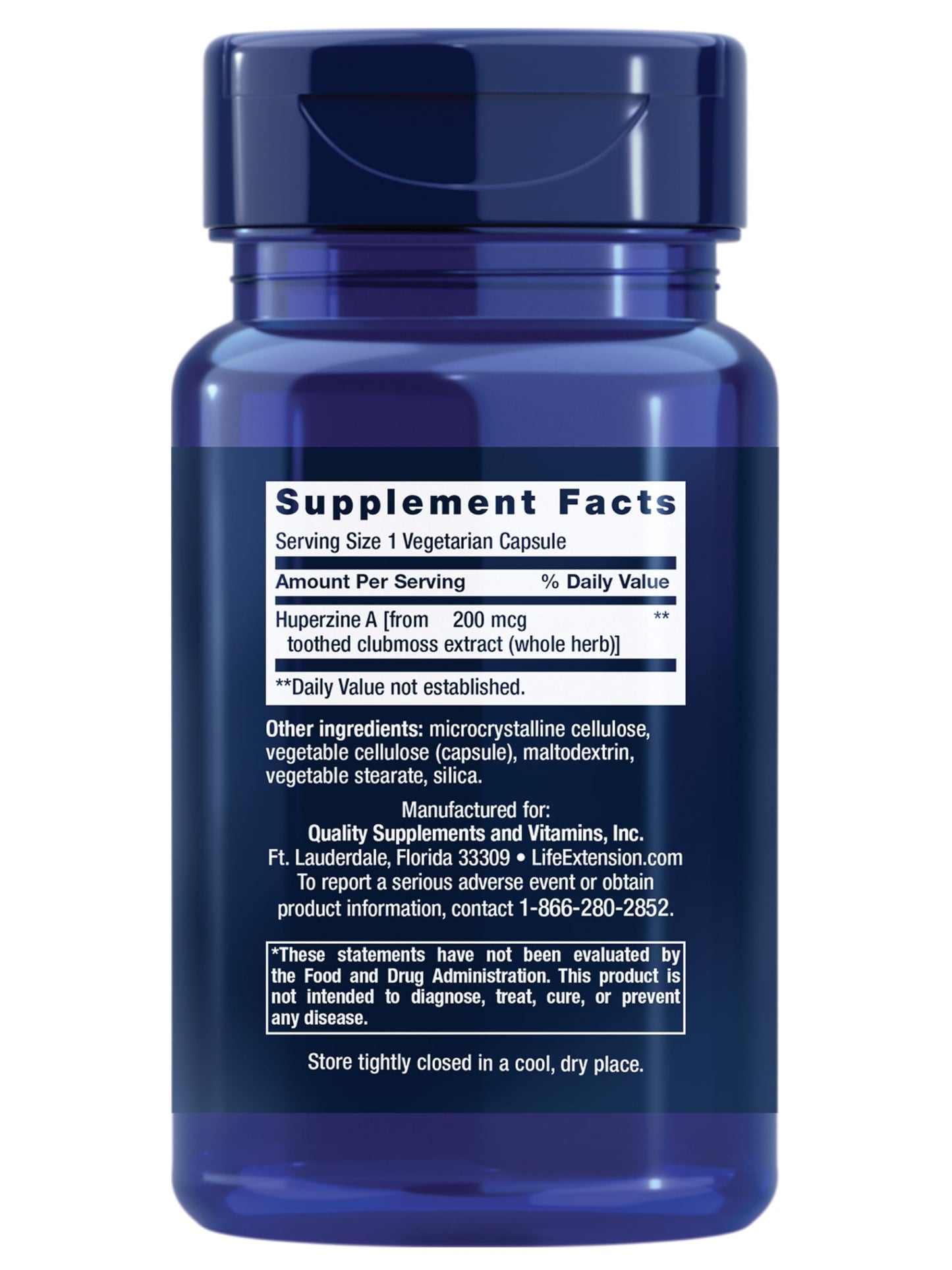 Life Extension Huperzine A – Memory & Cognitive Health, 60 Vegetarian Capsules