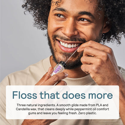 HUPPY Plastic-Free Vegan Dental Floss – Compostable, Refillable Jar