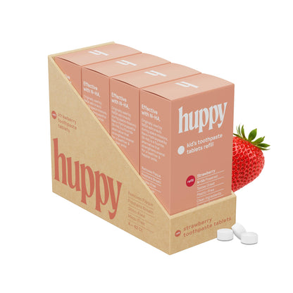 HUPPY Toothpaste Tablets – Nano HA, Strawberry, Fluoride-Free