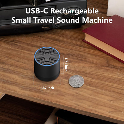 Hushing Portable Mini White Noise Machine – 30 Sounds, Rechargeable Travel Sleep Aid