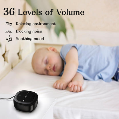Hushing White Noise Sound Machine – 30 Sounds, 36 Volume Levels, 4 Timers, Memory