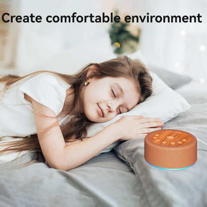 Hushing Sleep Sound Machine – 30 Non-Looping Sounds, 12 Night Lights, 5 Timers, 36 Volume Levels, Memory