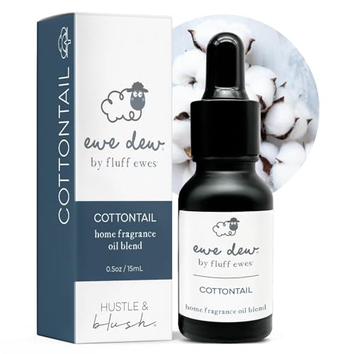 Hustle & Blush Ewe Dew Essential Oil Blend – 15ml Dryer Balls, Cottontail Fragrance
