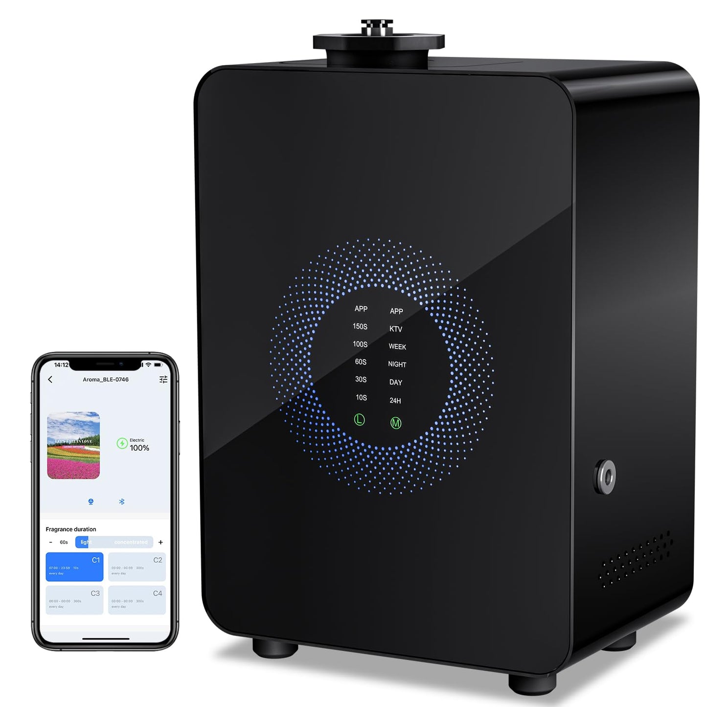 HVAC Scent Diffuser (Up To 3,500 Sq Ft) - Cold Air Diffusion, Black