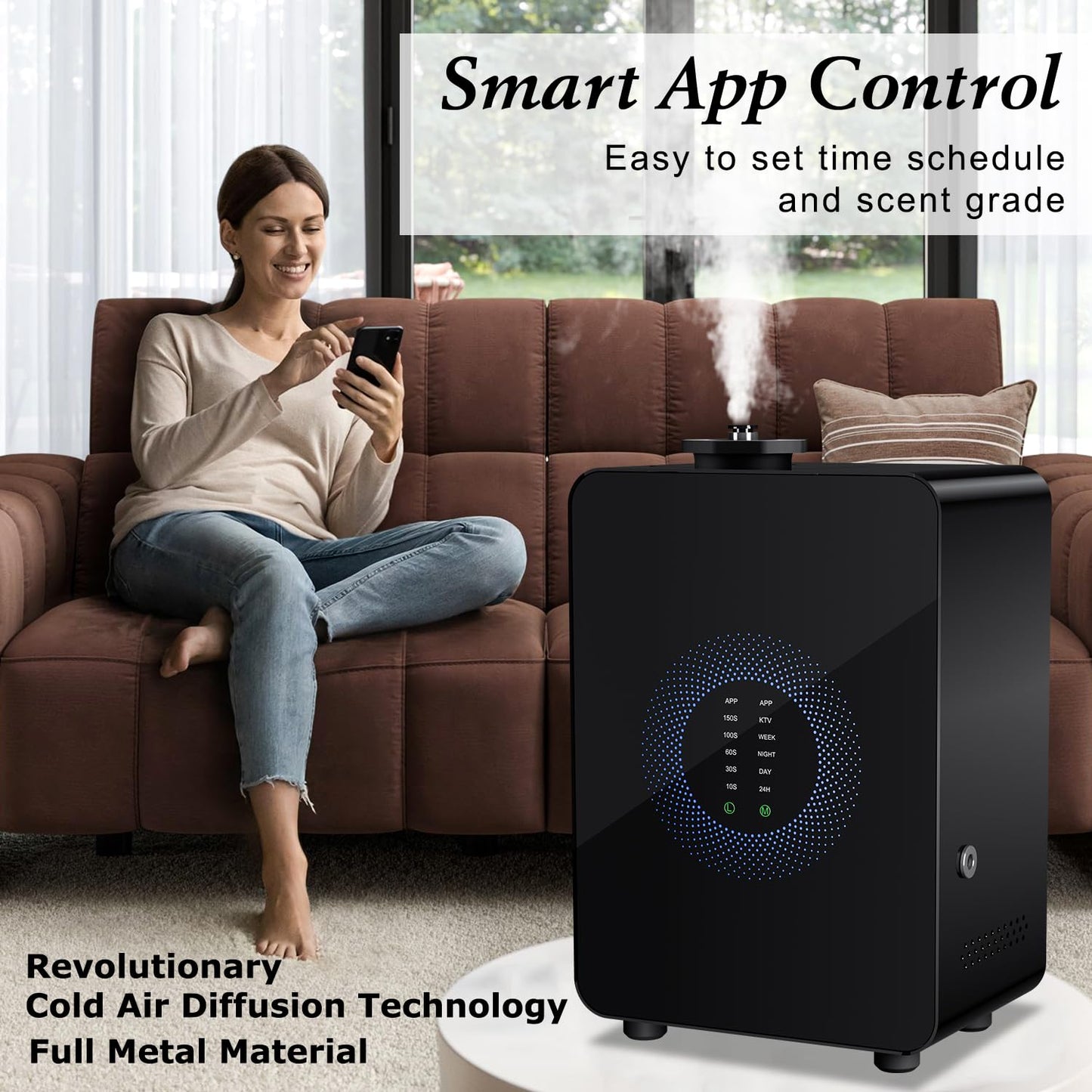 HVAC Scent Diffuser (Up To 3,500 Sq Ft) - Cold Air Diffusion, Black