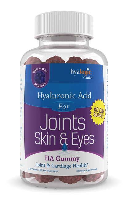 Hyalogic Hyaluronic Acid Gummies – Mixed Berry | Gluten-Free HA for Joints, Skin & Eyes
