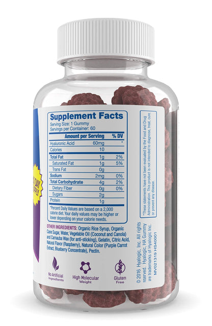 Hyalogic Hyaluronic Acid Gummies – Mixed Berry | Gluten-Free HA for Joints, Skin & Eyes