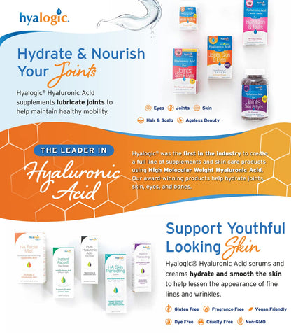 Hyalogic Hyaluronic Acid Gummies – Mixed Berry | Gluten-Free HA for Joints, Skin & Eyes