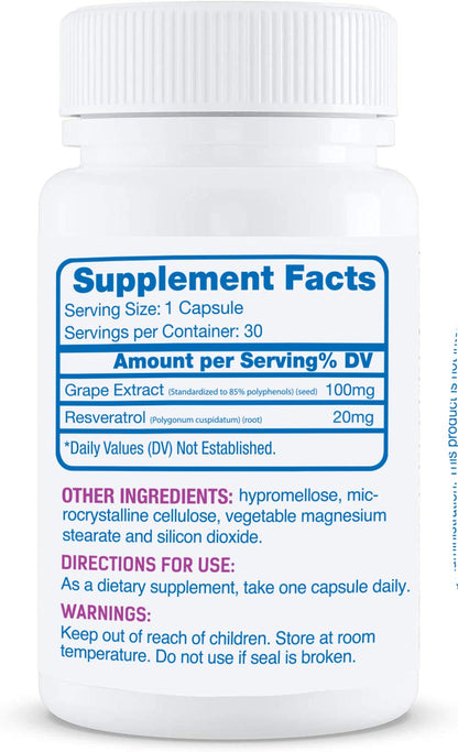 Hyalogic Resveratrol 30 Capsules – Joint Support with Grape Seed Extract