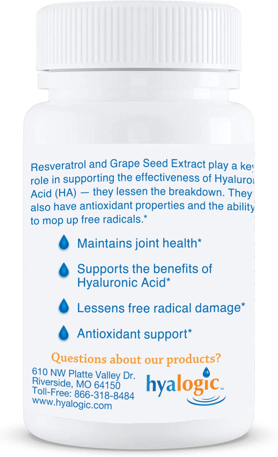 Hyalogic Resveratrol 30 Capsules – Joint Support with Grape Seed Extract