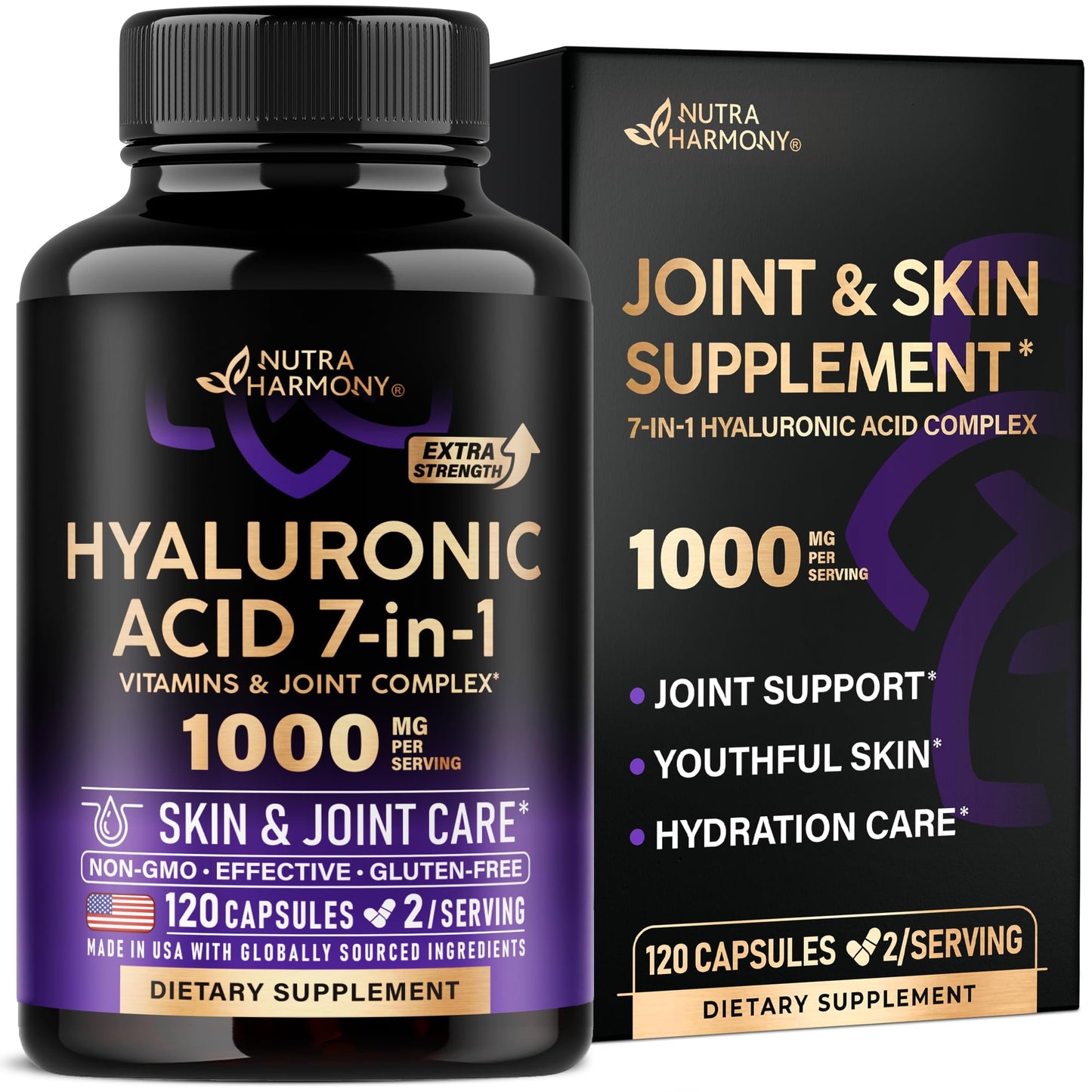 Hyaluronic Acid 1000 mg - 7-in-1 Complex | Made in USA