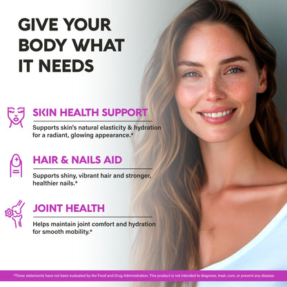 Multi Collagen Peptides 1300mg + Hyaluronic Acid | Skin, Hair, Nails & Joints - Made in USA