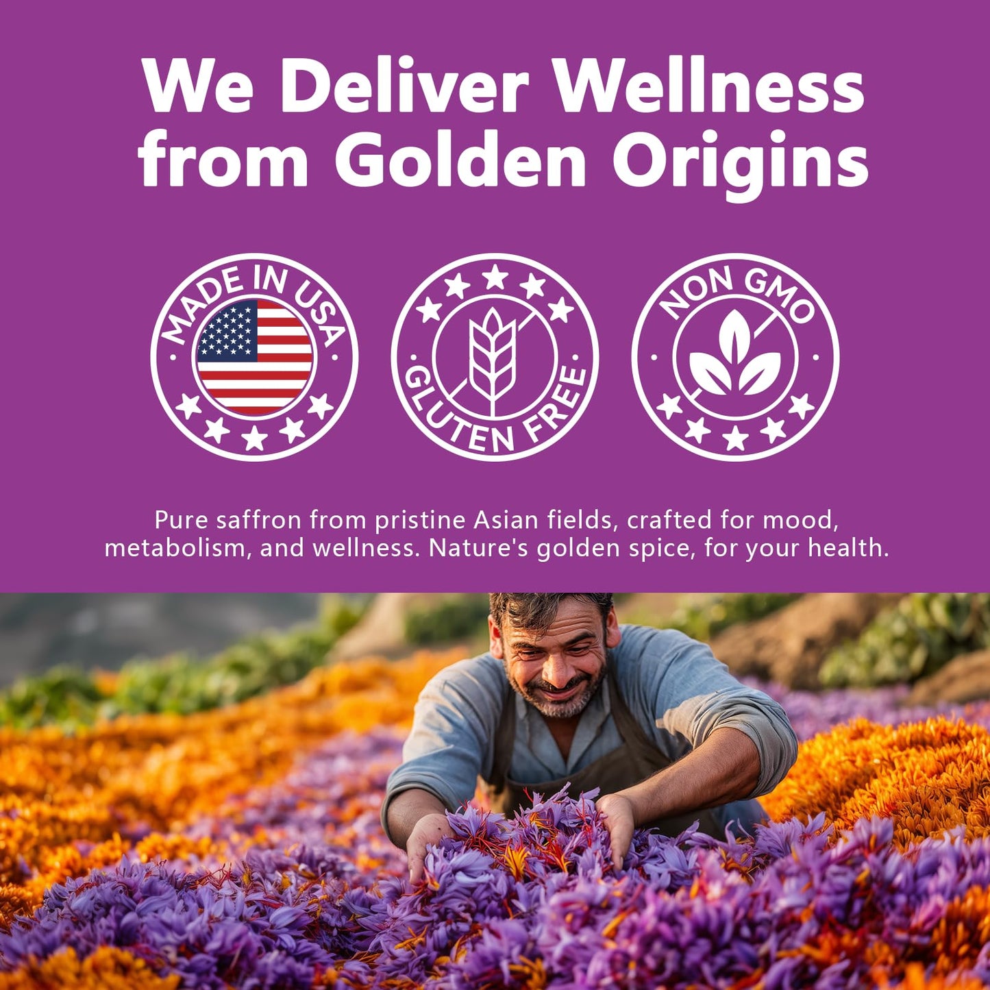 HyberVive Saffron Supplements 88.5MG | 90 Vegan Capsules | Mood Energy Focus Support | Made in USA