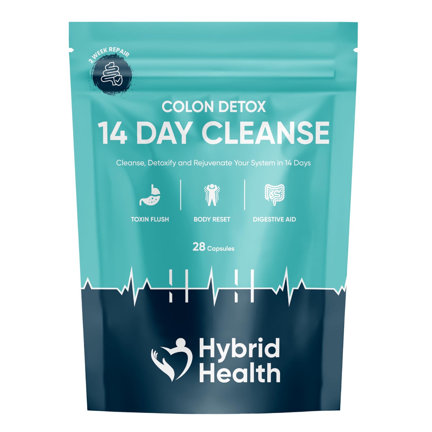 Hybrid Health Colon Cleanse – 14 Day Detox for Gut Health & Weight Support | 28 Capsules