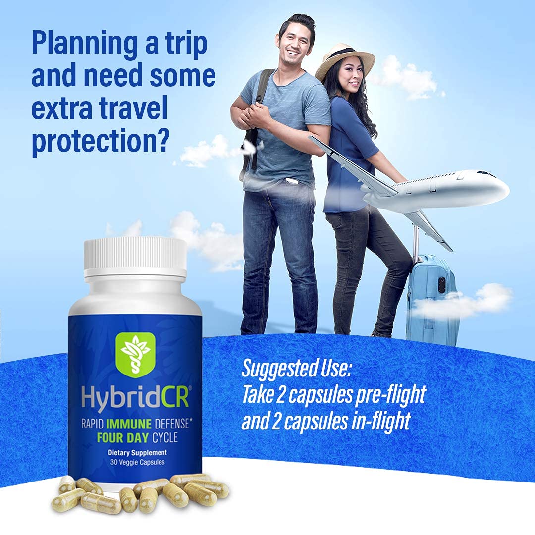 HybridCR Rapid Immunity Supplement | Zinc, Echinacea, Andrographis, Ginseng, Selenium, Gluten-Free & Non-GMO | 5-in-1 Immune Support Supplement | Pharmacist Formulated 1 Month Supply (30 Veggie Caps)