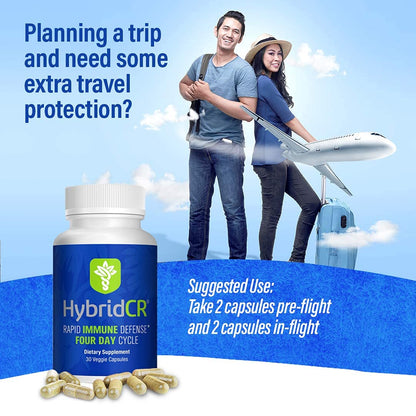 HybridCR Rapid Immunity Supplement | Zinc, Echinacea, Andrographis, Ginseng, Selenium, Gluten-Free & Non-GMO | 5-in-1 Immune Support Supplement | Pharmacist Formulated 1 Month Supply (30 Veggie Caps)
