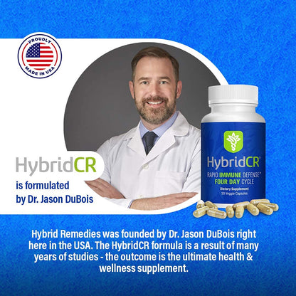 HybridCR Rapid Immunity Supplement | Zinc, Echinacea, Andrographis, Ginseng, Selenium, Gluten-Free & Non-GMO | 5-in-1 Immune Support Supplement | Pharmacist Formulated 1 Month Supply (30 Veggie Caps)