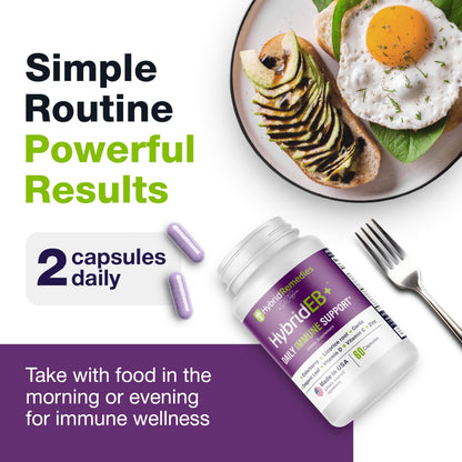 HybridEB Sambucus Elderberry Immune Support with Vitamin C, Zinc, D3 – 60 Capsules