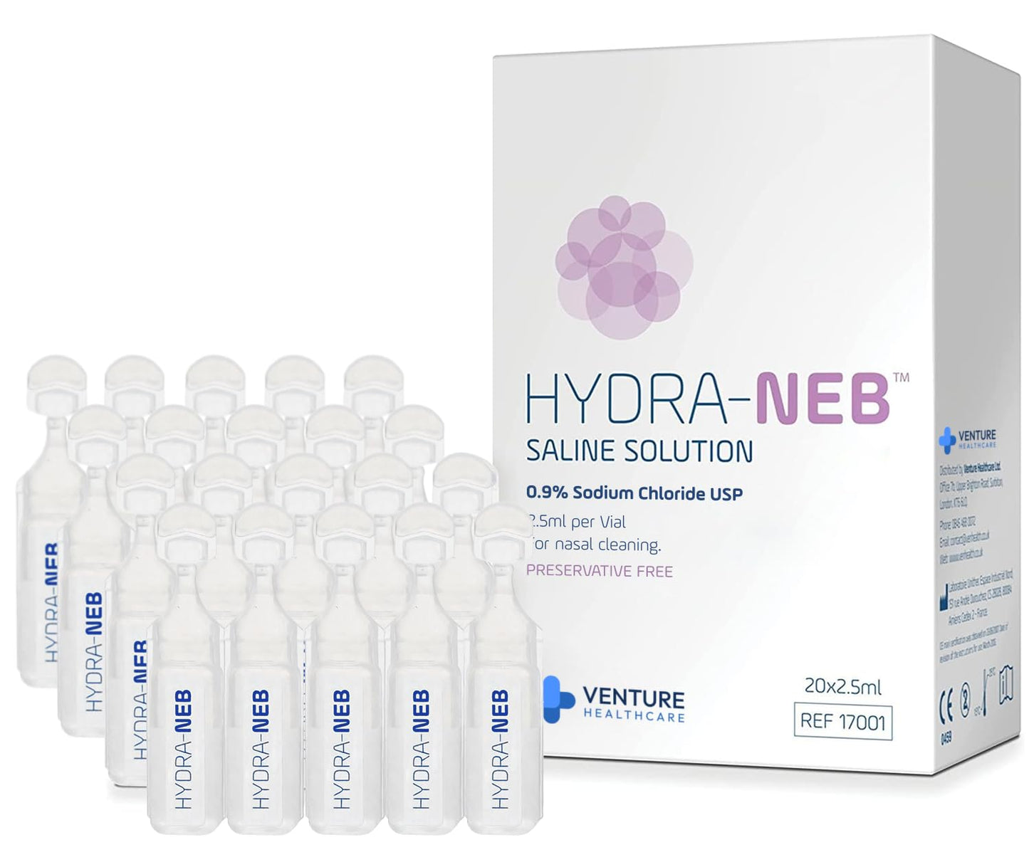 Hydra-Neb 0.9% Saline Solution for Nasal Cleansing & Nebulizers – 50ml