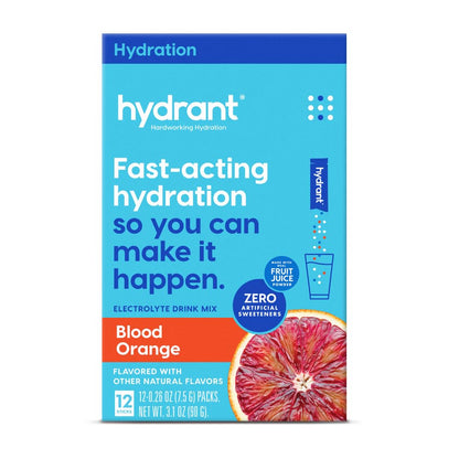 Hydrant Blood Orange Hydration Powder - 12 Electrolyte Packets (Low Sugar)