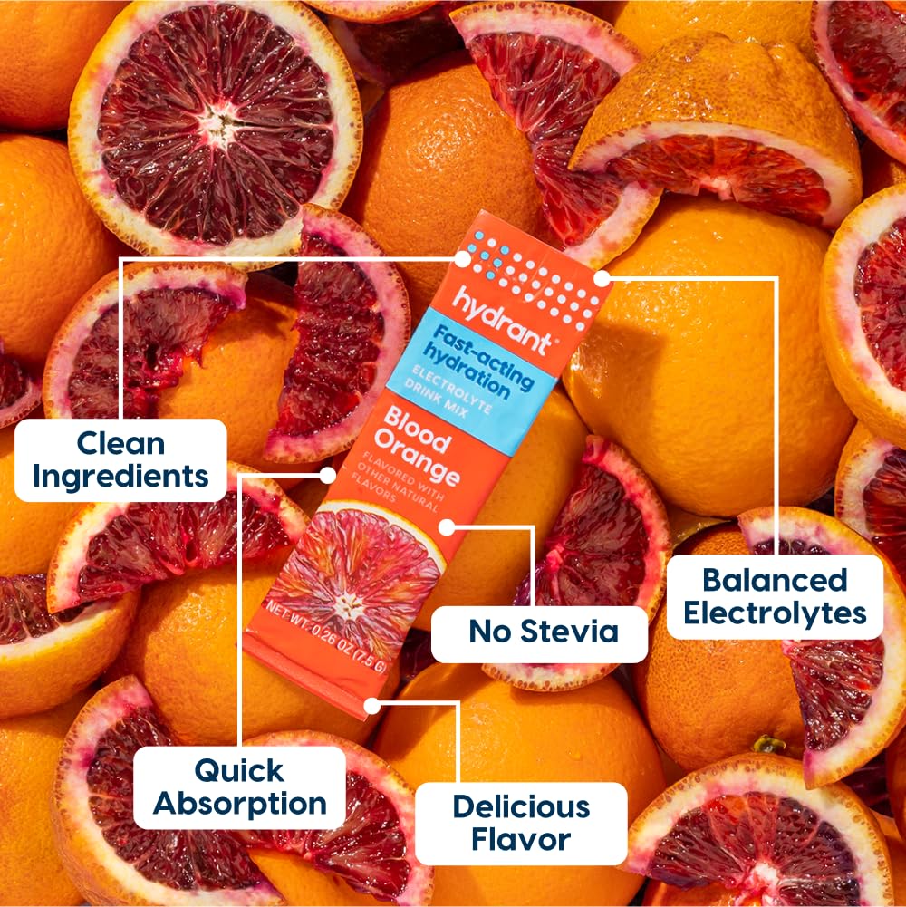 Hydrant Blood Orange Hydration Powder - 12 Electrolyte Packets (Low Sugar)