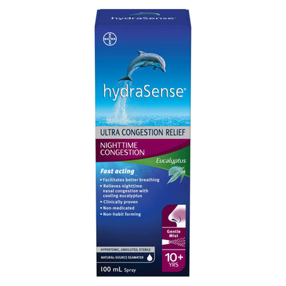 Hydrasense Eucalyptus 100ml – Natural Seawater Nasal Spray for Congestion Relief