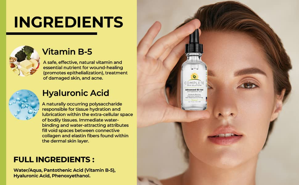 Advanced B5 Gel with Hyaluronic Acid 1 oz - Hydrating Vitamin B5 Serum