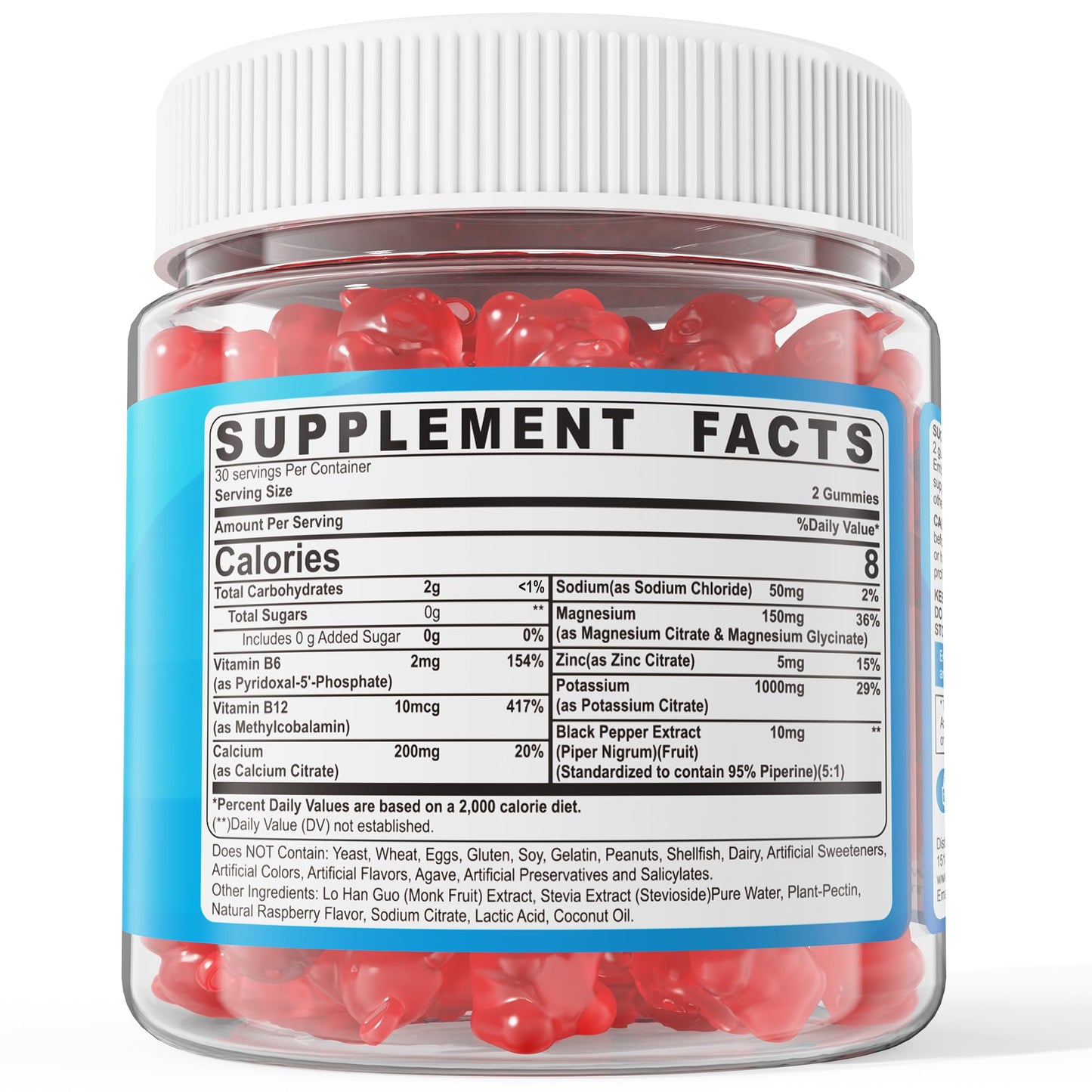 Potassium Citrate 1000mg Gummies – Sugar Free Electrolyte Support