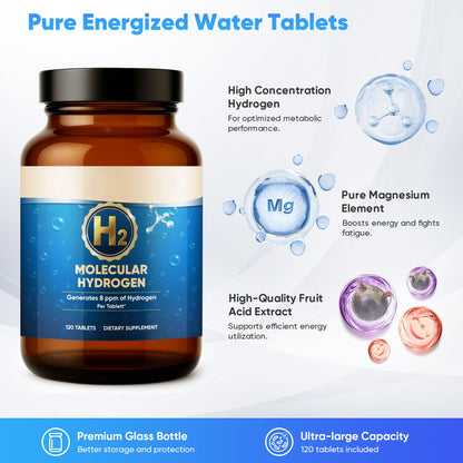 Molecular Hydrogen Tablets 8ppm (120 Count) with Magnesium