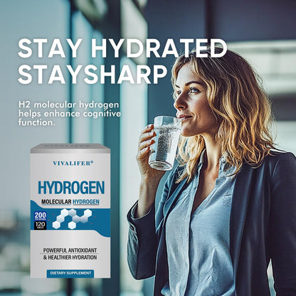 Hydrogen Tablets for Drinking Water – 8 PPM H2 with Magnesium (120 Tabs) | Non-GMO, Gluten Free