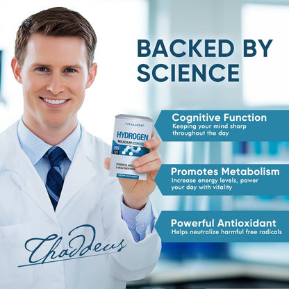 Hydrogen Tablets for Drinking Water – 8 PPM H2 with Magnesium (120 Tabs) | Non-GMO, Gluten Free
