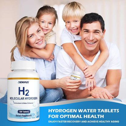 Hydrogen Water Tablets with Magnesium - 120 Tablets Fast-Dissolving H2 Molecular Hydrogen Supplements for Brain Health, Cognitive Function, Energy & Metabolism Support (2 Pack)