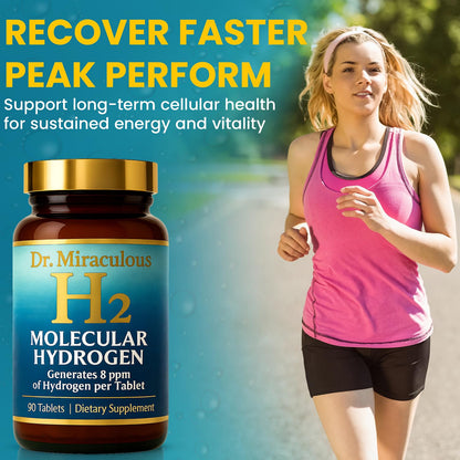 Hydrogen Water Tablets | 90CT Molecular Hydrogen Tablets for Drinking Water | H2 Molecular Magnesium Supplement for Athletic & Cognitive Performance | Non-GMO & Gluten Free 45 Serving