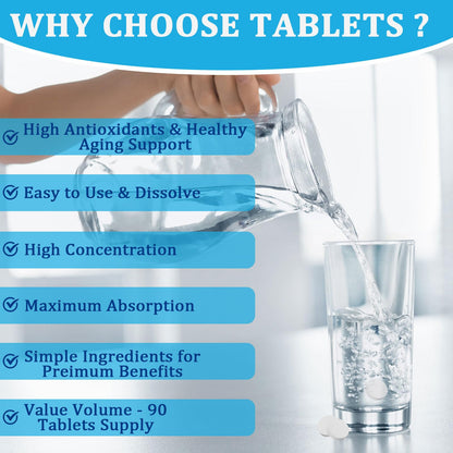 Hydrogen Water Tablets — 8 PPM Molecular Hydrogen | Energy, Hydration & Recovery (90 Tablets)