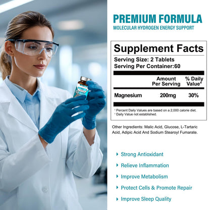 Hydrogen Water Tablets – Brain Health & Energy (12 ppm H2 with Magnesium)