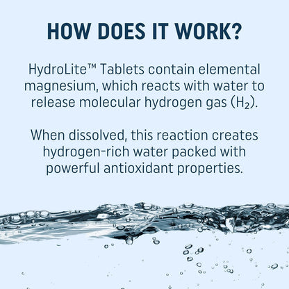 HydroLite Molecular Hydrogen Tablets with Magnesium | 12,000 PPB H2 – Raspberry | Made in USA, 30 Tablets