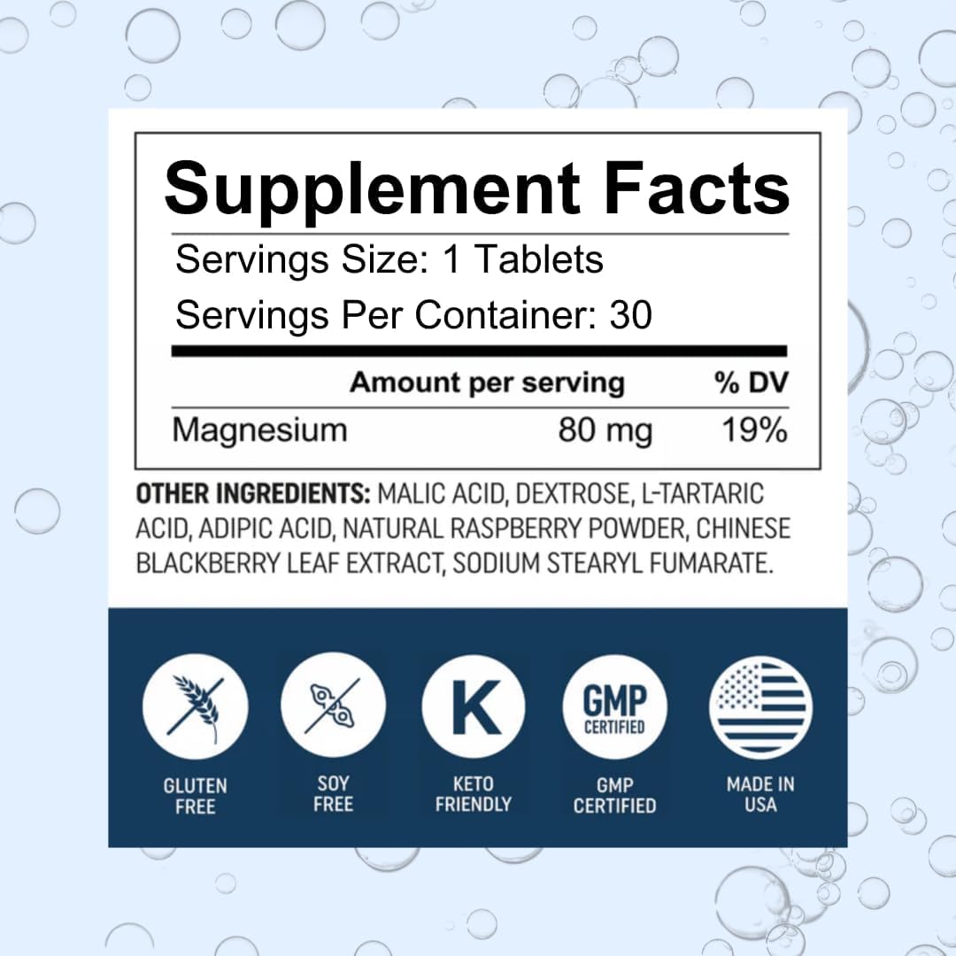 HydroLite Molecular Hydrogen Tablets with Magnesium | 12,000 PPB H2 – Raspberry | Made in USA, 30 Tablets