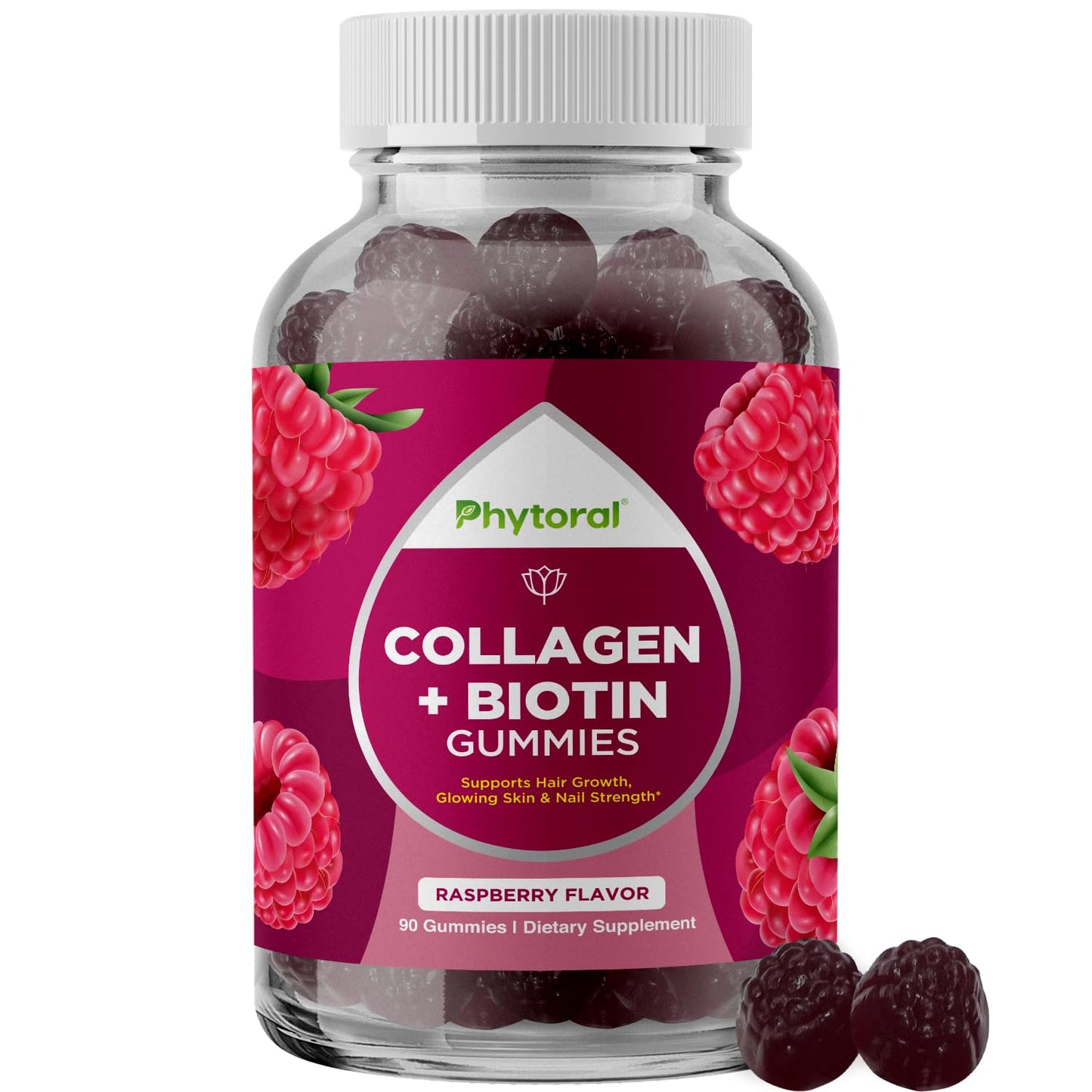 Hydrolyzed Collagen Peptides with Biotin Gummies for Women – Hair, Skin & Nails (90 Count)
