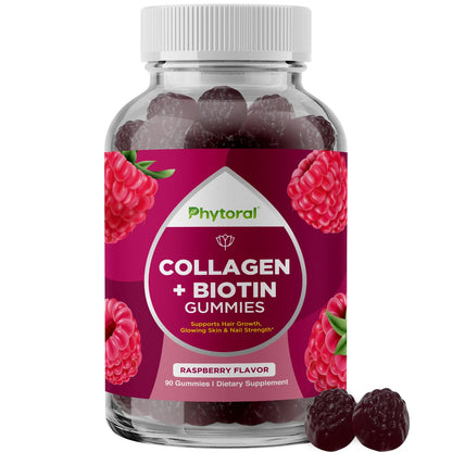 Hydrolyzed Collagen Peptides with Biotin Gummies for Women – Hair, Skin & Nails (90 Count)