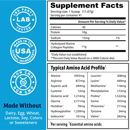 Dr. Matthew Marine Collagen Peptides Powder - Hydrolyzed Wild-Caught Fish Protein for Hair & Skin | Women & Men