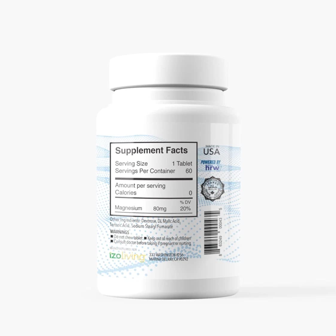 HydroTab Molecular Hydrogen H2 Dietary Supplement – NON-GMO, Gluten Free, Soy Free (60 Tablets)