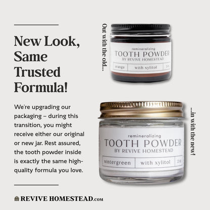 Hydroxyapatite Tooth Powder – Remineralizing, Fluoride-Free Whitening | All-Natural 2 oz Amber Jar with Xylitol (Orange)