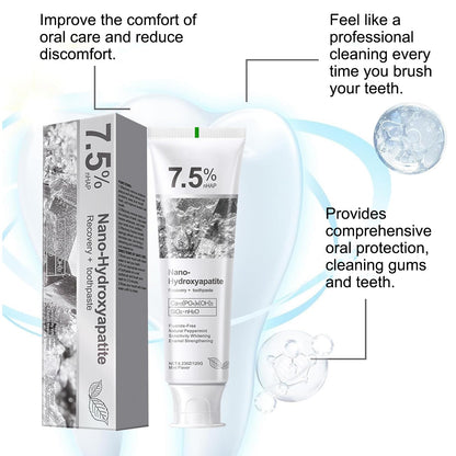 Hydroxyapatite Toothpaste - Deep Cleaning & Advanced Enamel Protection (120g) - Fluoride-Free, Gentle Mint