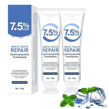 2-Pack Hydroxyapatite Toothpaste - Deep Cleansing, Enamel Protection, Gentle Formula, Fresh Mint for Sensitive Teeth